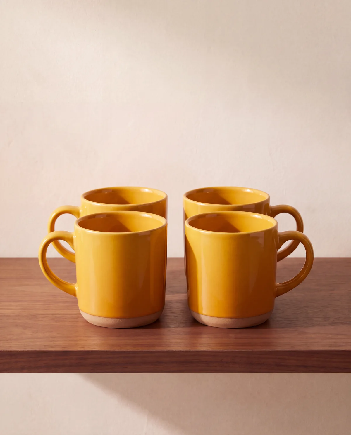 Glazed Stoneware Mug Set, set of 4